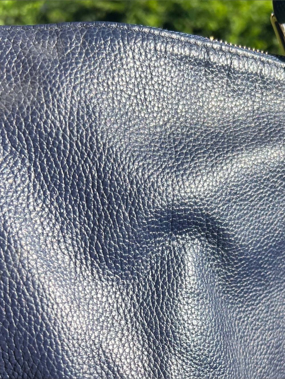 Ora Delphine navy blue Leather Shoulder Bag with Gold Hardware - Picture 2 of 2